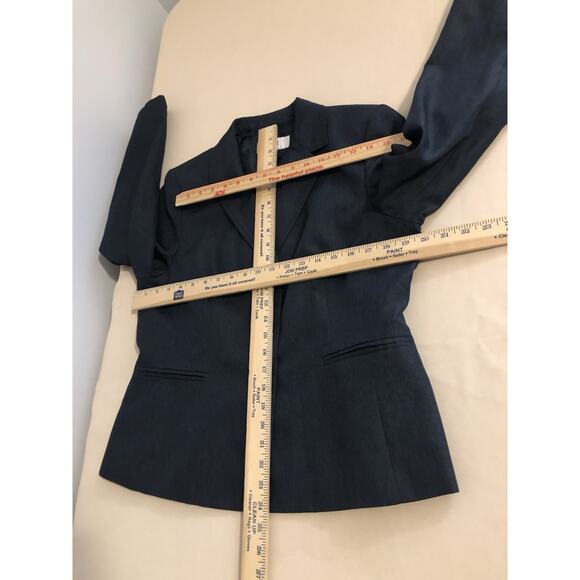 Le Suit Women Jacket 14P Mob Wife 3 Buttons Front Blue Office Siren Lined Lapel - Picture 8 of 10